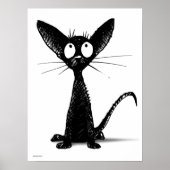 Funny Oriental Black Cat Poster (Vorne)
