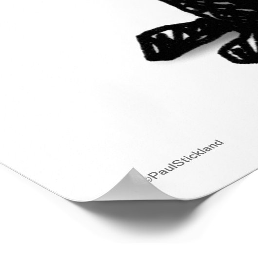 Funny Oriental Black Cat Poster (Ecke)