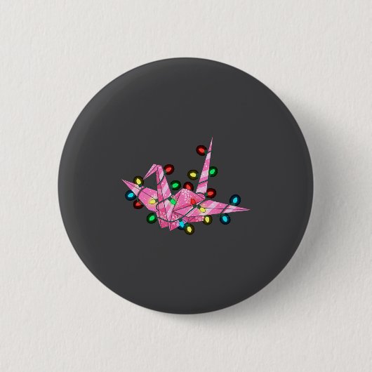 Funny Origami Christmas Graphics Lights Lover  Button (Vorderseite)