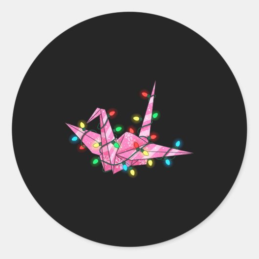 Funny Origami Christmas Graphics Lights Lover  Runder Aufkleber (Vorderseite)
