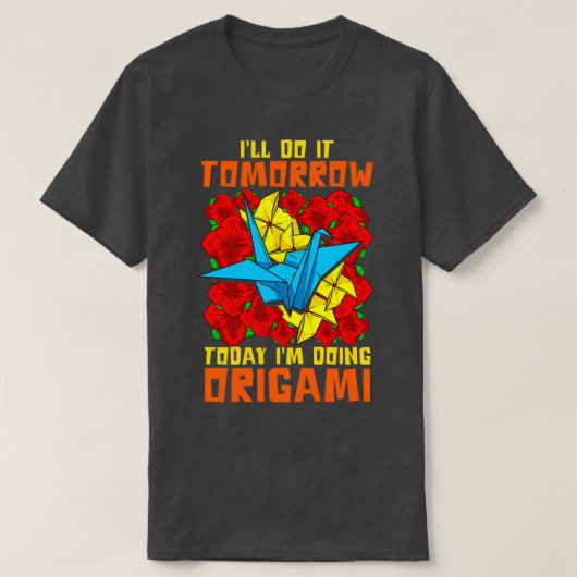 Funny Origami Paper Crane T-Shirt (Design vorne)