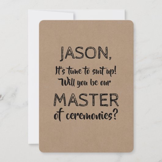Funny Original Master of Ceremonies Einladung (Vorderseite)