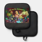 Funny Original Pot Holder “We are the champignons” Topflappen (Vorderseite/Rückseite)
