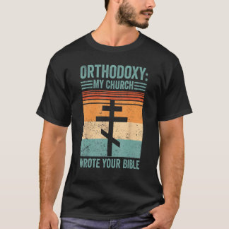 Funny Orthodox Orthodoxie Meine Kirche schrieb dei T-Shirt