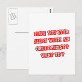 Funny Orthopedist Pick-Up Line Postkarte (Vorne/Hinten)
