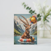 Funny Oryx auf einer Floattour Postkarte (Stehend Vorderseite)