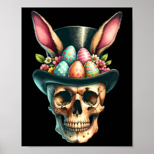 Funny Oster Bunny Skull Egg Hunt Ostern Tag Poster