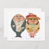 Funny Ostereier Jagen Vintage Party Einladung (Vorne/Hinten)