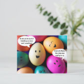 Funny Ostereier Postkarte (Stehend Vorderseite)