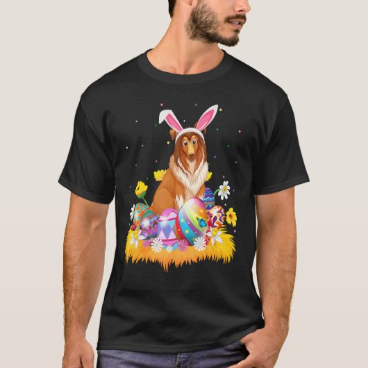 Funny Ostereier Shetland Sheepdog Ostern Sonntag T-Shirt (Vorderseite)