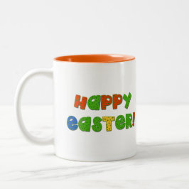 Funny Osterhase mit Eiergeschenk Zweifarbige Tasse