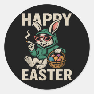 Funny Ostersonne Ein paar Bunny's Baked Oaster Spa Runder Aufkleber