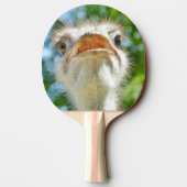 Funny Ostrich Animal Foto Tischtennis Schläger (Rückseite)