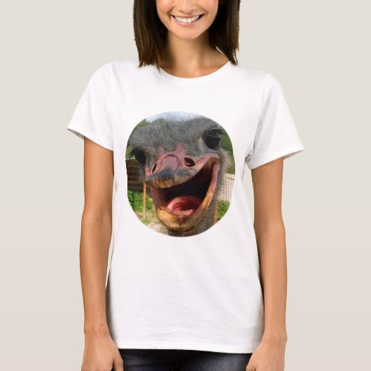 Funny Ostrich Bird Foto Was ist los? T-Shirt (Vorderseite)