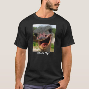 Funny Ostrich Bird Foto Was ist los? T-Shirt