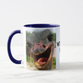 Funny Ostrich Bird Foto Was ist los? Tasse (Links)