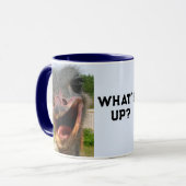 Funny Ostrich Bird Foto Was ist los? Tasse (Vorderseite Links)