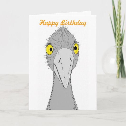 Funny Ostrich Birthday Card Karte (Vorderseite)