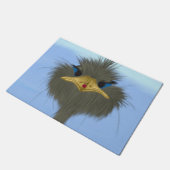 Funny Ostrich George und die Niedliche Ladybug Fußmatte (Schrägansicht)