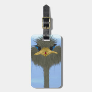 Funny Ostrich George und die Niedliche Ladybug Gepäckanhänger