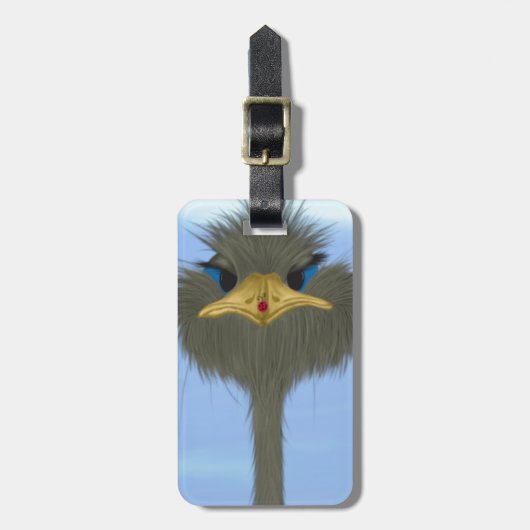 Funny Ostrich George und die Niedliche Ladybug Gepäckanhänger (Vorderseite vertikal)