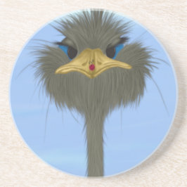 Funny Ostrich George und die Niedliche Ladybug Getränkeuntersetzer