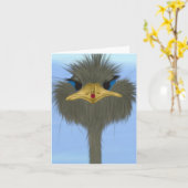 Funny Ostrich George und die Niedliche Ladybug Karte (Gelbe Blume)