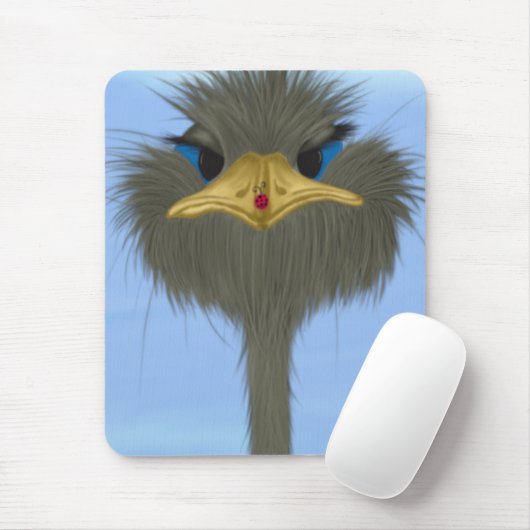 Funny Ostrich George und die Niedliche Ladybug Mousepad (Mit Mouse)