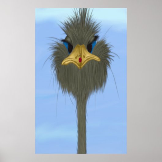 Funny Ostrich George und die Niedliche Ladybug Poster (Vorne)