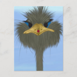 Funny Ostrich George und die Niedliche Ladybug Postkarte
