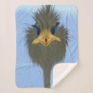 Funny Ostrich George und die Niedliche Ladybug Sherpadecke
