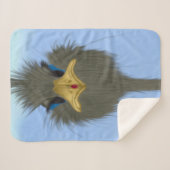 Funny Ostrich George und die Niedliche Ladybug Sherpadecke (Vorderseite (Horizontal))