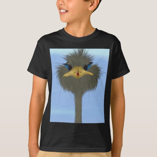 Funny Ostrich George und die Niedliche Ladybug T-Shirt (Vorderseite)