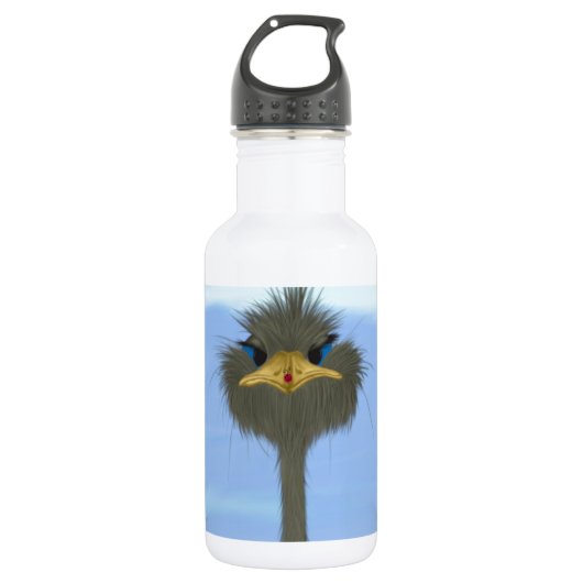 Funny Ostrich George und die Niedliche Ladybug Trinkflasche (Vorderseite)