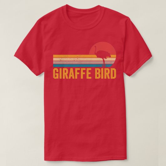 Funny Ostrich Giraffe Bird Retro T-Shirt (Design vorne)