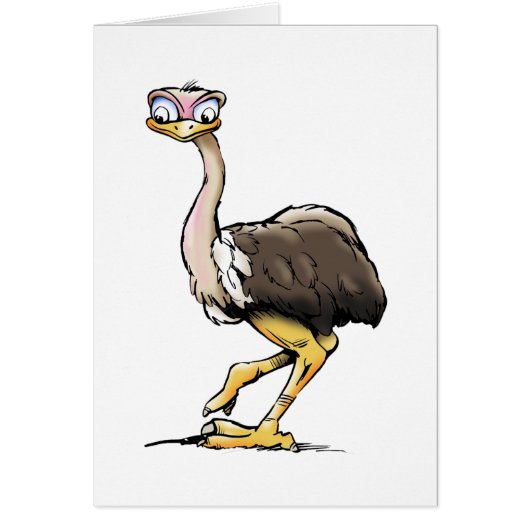 Funny Ostrich Grußkarten (Vorne)