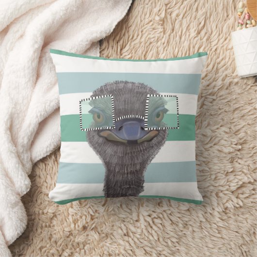 Funny Ostrich mit Brille Kissen (Decke)