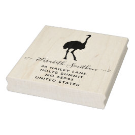 Funny Ostrich Niedlich Bird Animal Personal Statio Gummistempel