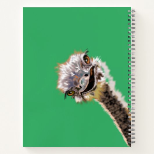 Funny Ostrich Notebook Notizblock (Rückseite)