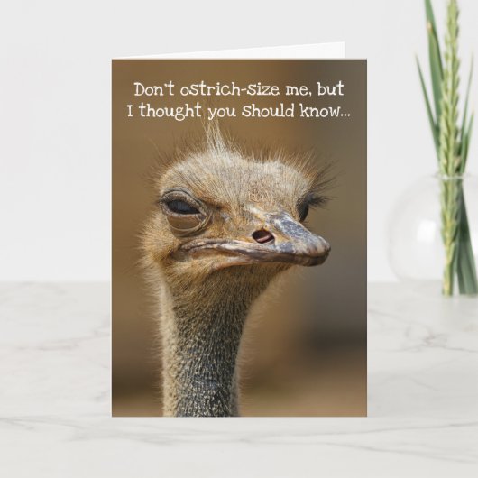 Funny Ostrich Old Age Geburtstag Karte (Vorderseite)