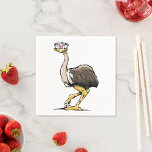 Funny Ostrich Paper Napkins Serviette<br><div class="desc">Ein wirklich interessantes Tier ist der Strauß. Sie sind so groß mit langen Hälsen und ziemlich frech. Dieses Straußendesign sieht sehr lustig aus. Der Strauß ist ein Cartoon-Stil und hat einen schelenden Blick darauf. Dieses Straußendesign sieht auf diesen Papierservietten großartig aus. Perfekt für sich selbst oder als Geschenk</div>