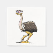 Funny Ostrich Paper Napkins Serviette (Vorderseite)