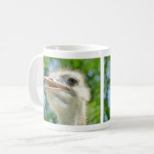 Funny Ostrich Portrait Foto Kaffeetasse (Vorderseite Links)