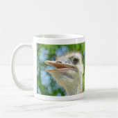 Funny Ostrich Portrait Foto Kaffeetasse (Links)