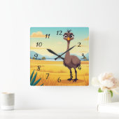 Funny Ostrich Quadratische Wanduhr (Zuhause)