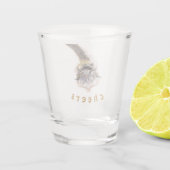 Funny Ostrich Shot Glass Cheers - Custom Text Schnapsglas (Rückseite)