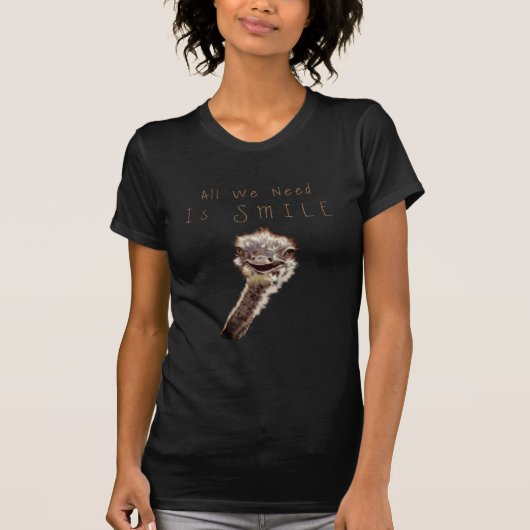 Funny Ostrich T - Shirt - Benutzerdefinierter Text (Vorderseite)