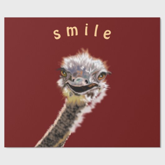 Funny Ostrich Wrapping Paper Geschenkpapier (Flach)