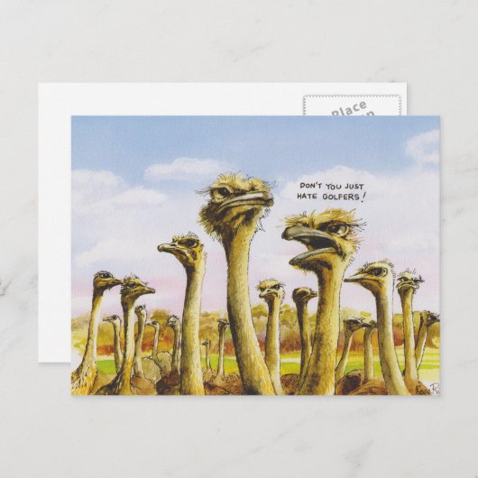 Funny Ostridge Postkarte (Vorne/Hinten)
