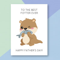 Funny Otter Animal Pun Vatertag Card